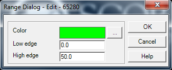 Pareto plug-in color range dialog