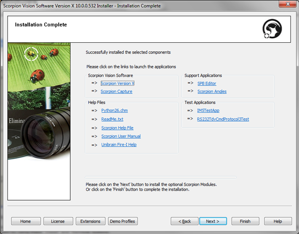 Installation Completion Page