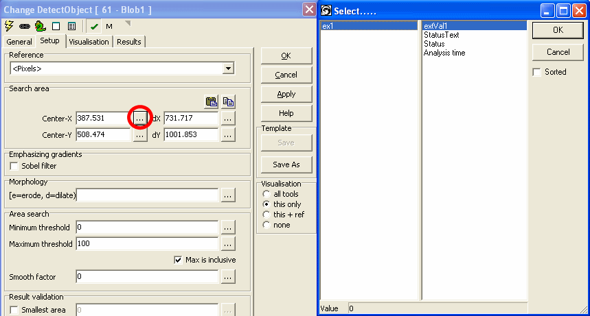 Parameter Selection User Interface